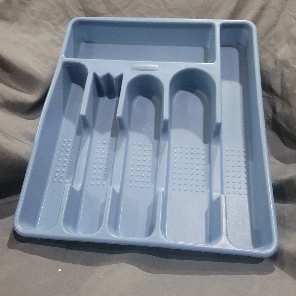 Vintage Rubbermaid Light Blue Cutlery Flatware Utensil Holder Tray Home 2925